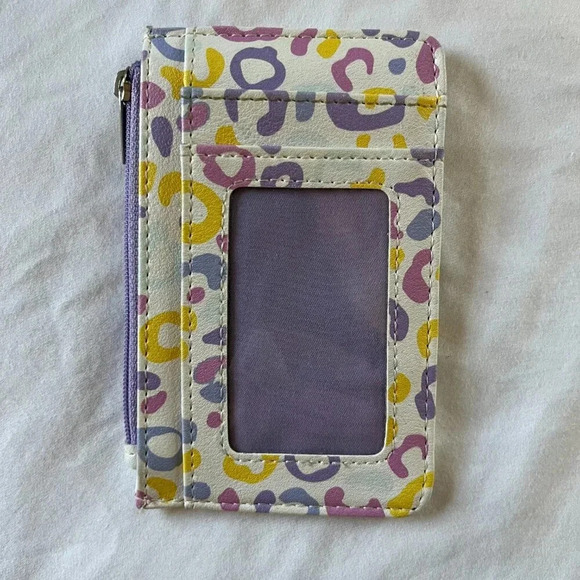 Ivory Ella | White, Purple, Yellow, Pink Cheetah Print Slim Wallet - Picture 3 of 5